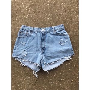 Vintage Levi shorts high waisted distressed 90s